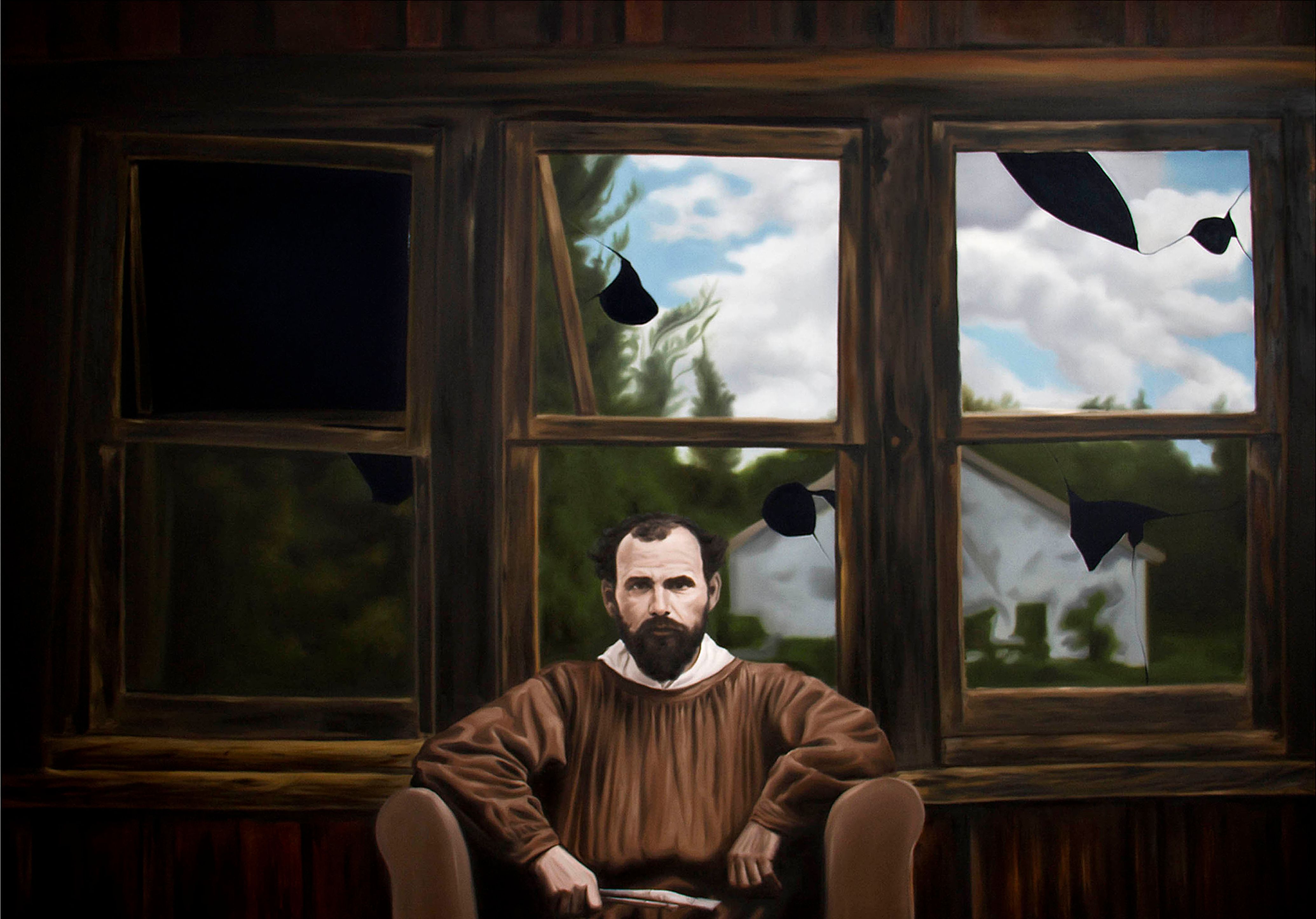 Broken windows-(Gustav Klimt), oil on canvas