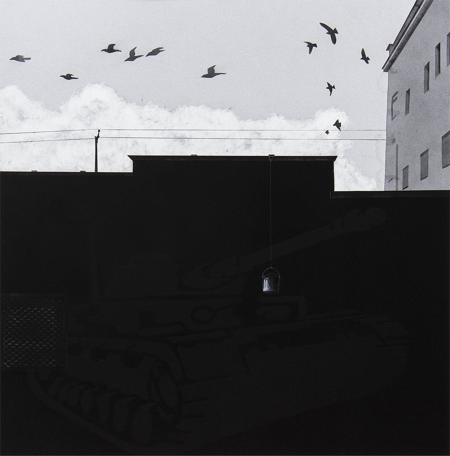 Black Painter-6 (Graffiti series), Acrylic spray paint on canvas,