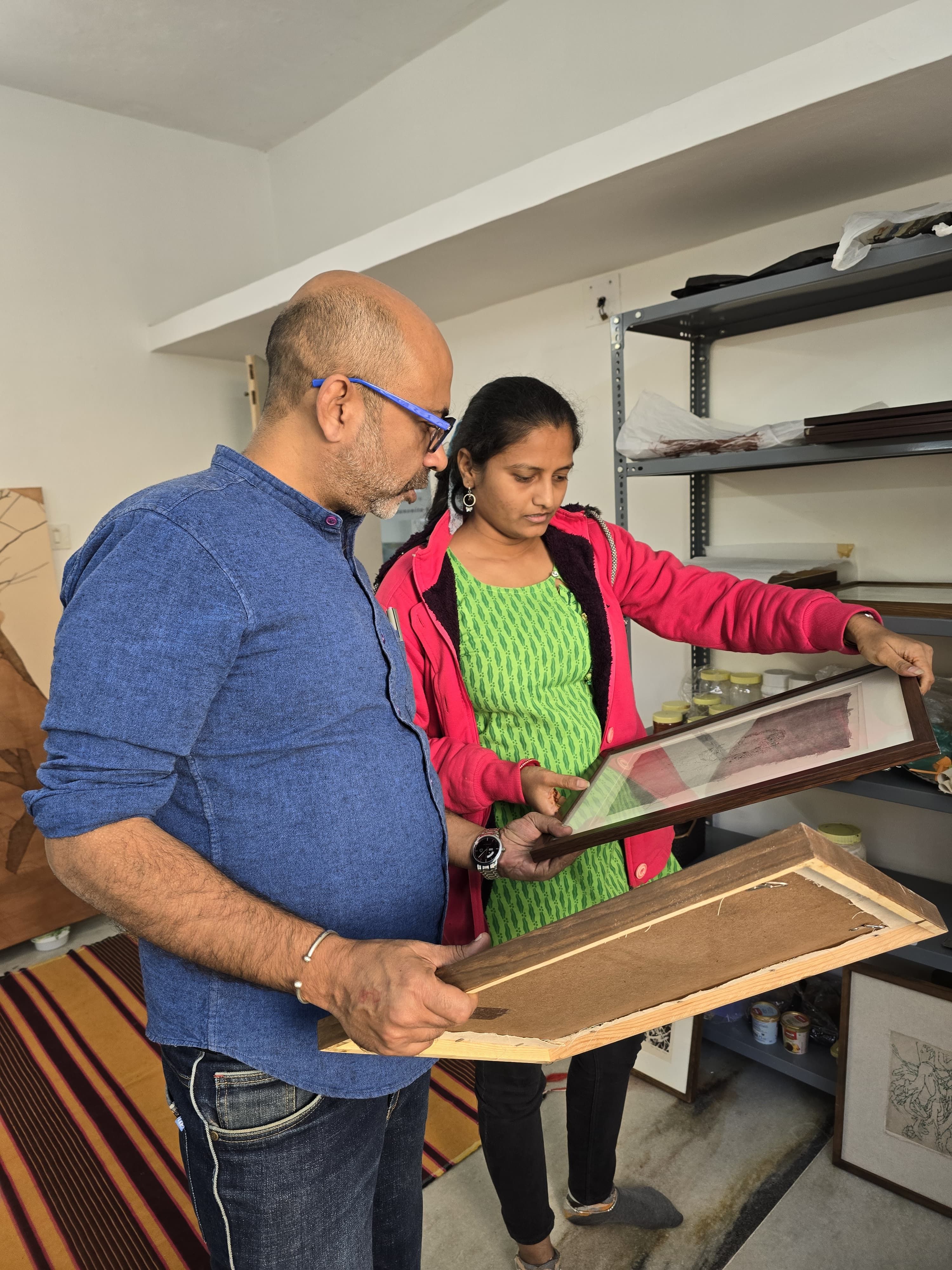 Educator, Art historian, Exhibition Designer Rahul Bhattacharya in discussion with studio artists