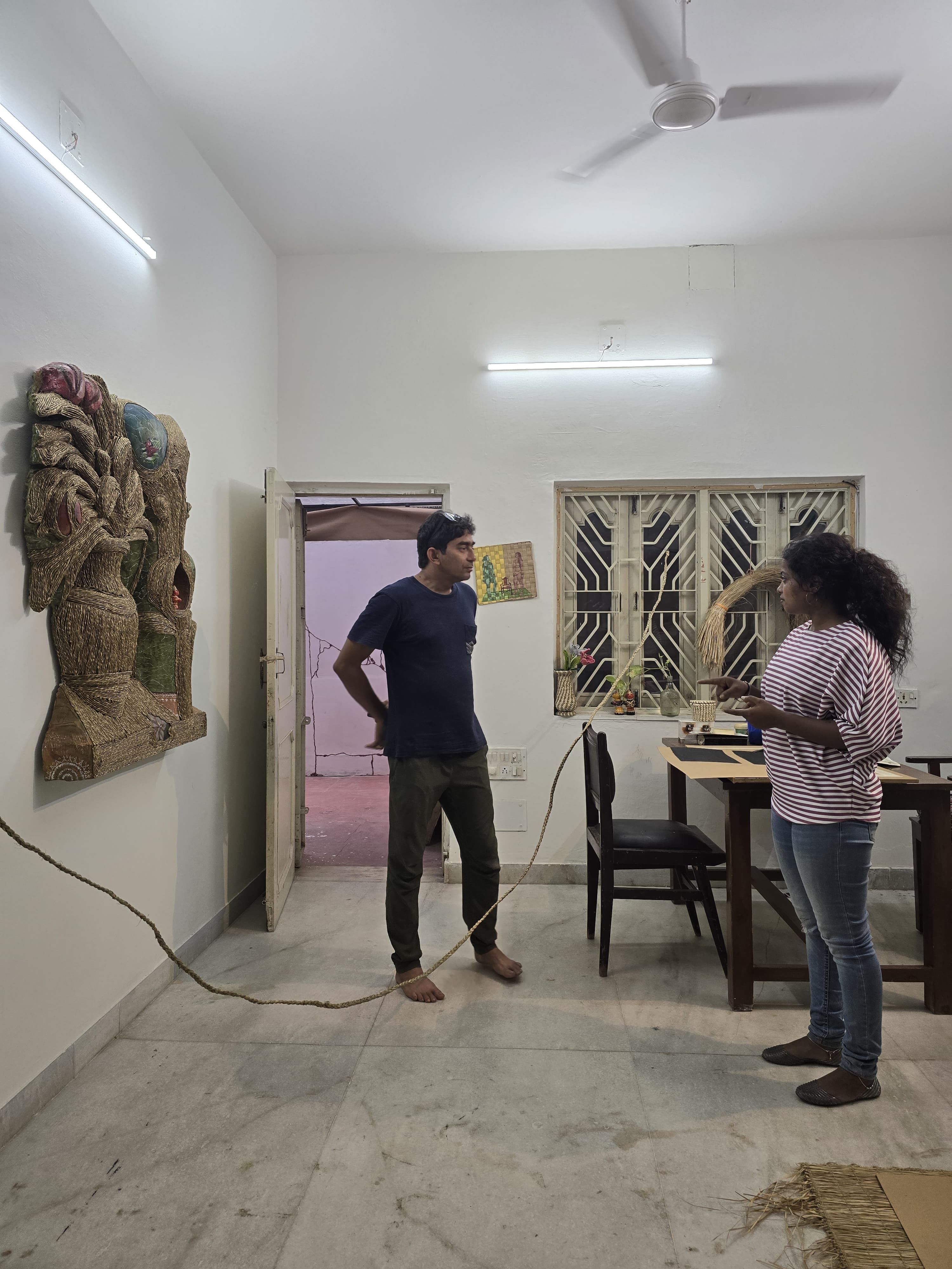 Eminent show designer Tato on his visit to the studio discussing and understanding the practice of studio artists